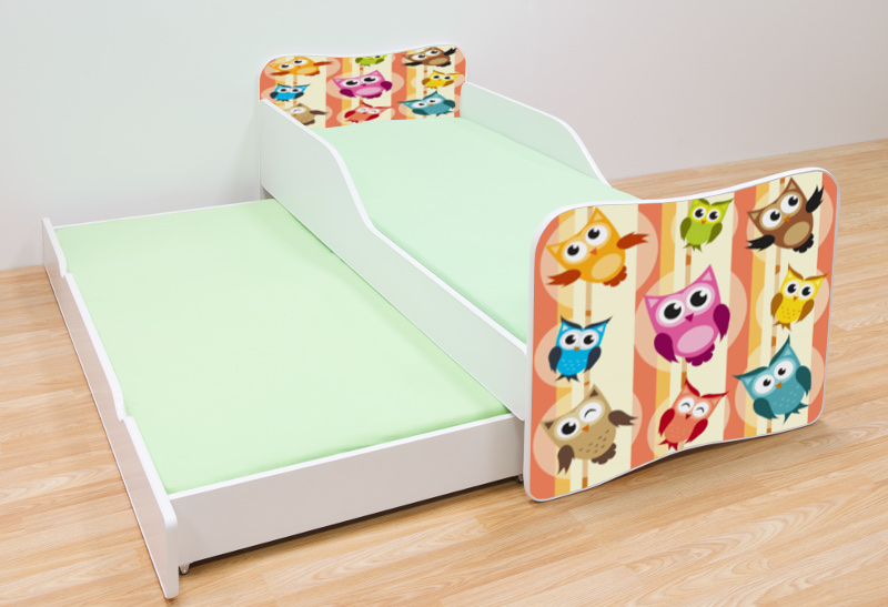 Becks posteľ s výsuvným lôžkom Sovičky